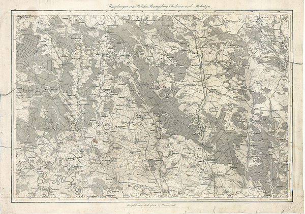 Карта Бібрки та околиць 1855 р.