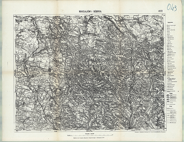 Карта Бібрки та околиць 1921 р.