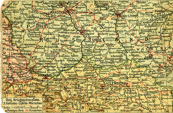 Kарта часів Першої Світової Війни